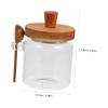 DECHOUS 1set Honey Glass Jar with Dipper Elegant Storage for Honey Effortless Serving Space-efficient Design for Home Kitchen Organization Height view 2