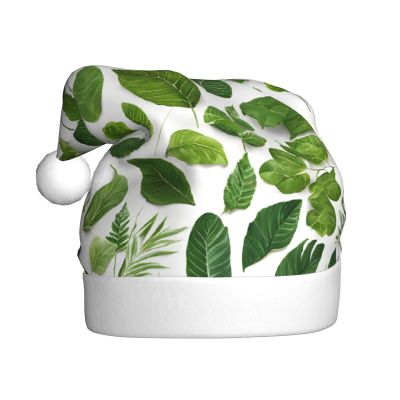 WEFFGDCFG Monstera Deliciosa Banan - Santa Hats Christmas Hats, Xmas Holiday Hat For Adults, Soft Plush Santa Hat For Men & Women