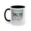 Accent Coffee Mug, This Teacher Love Her Snowman Christmas Gift, Holiday Mug, Gift for Teachers 11oz and 15oz view 2