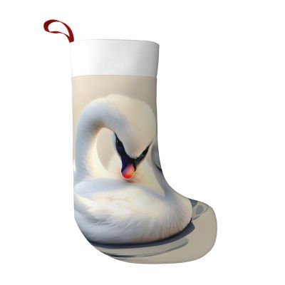 Jyckat 18 Inches Large Size Christmas Stockings, Cute Little swan - Hold All Surprises,Super Soft Plush Cuffs Christmas Decorations Stocking for Party Decoration and Xmas Day