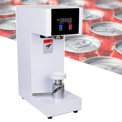 QIUFANGM Electric can Sealing Machine for Milk Tea Shop with Anti-Fall Double Protection Lifting Shaft, Large Area Heat Dissipation and Firm Sealing(White,110V)