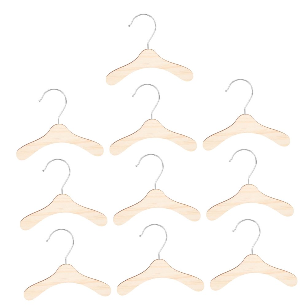 Luxshiny 10pcs Wear-Resistant Wooden Hangers for Pet Clothing Cat and Dog Clothes Hangers for Home Travel and Balcony Use