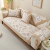 Huierxun Patchwork Cotton Quilted Sofa Couch Cover for Dogs Soft Floral Sectional Couch Covers Anti-Slip Sofa Slipcover Washable Furniture Protector for Pet Cat (Brown,43"x63") view 4