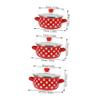 BEBEMOKO 1set Enamel Cooking Pots Double-handled Stock Pot Flat Bottom for Even Heating for Meals Enamel Cookware with Lid Dots view 2