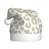 DRTGEDS Brown Pattern Leopard 1 Pcs Santa Hat Plush Christmas Hat Santa Hat For Adults For Xmas New Year Party Headwear view 1