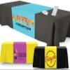 Ships Next Day, Made in USA - Custom Table Runner with Business Logo - Events, Parties,craft show must haves, trade show table supplies (60x72in recommend for 8ft table) view 1