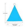 YzgWjBhd Solid Color Light Blue Print Santa Hat for Unisex Adult, Funny Xmas Holiday Hats, Cute Christmas Accessory view 3