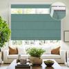 BEERISSA Roman Shades for Windows,100% Blackout-Linen Blue Green,17" W x 72" H view 2