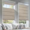 BERISSA Top Down Bottom Up Roman Shades for Windows Blackout, Cordless Fabric Roman Blinds, Thermal Insulated Room Darkening Window Shades for Home Living Room Bedroom,Linen Light Brown,42" W x 78" H view 2