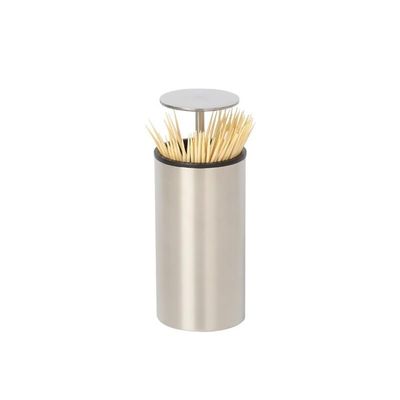 SONGCHAO Toothpick Dispenser Stainless Steel Push-Type Toothpick Holder Round Toothpick Holder Toothpick Holder Toothpicks for Appetizers