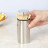 SONGCHAO Toothpick Dispenser Stainless Steel Push-Type Toothpick Holder Round Toothpick Holder Toothpick Holder Toothpicks for Appetizers view 3
