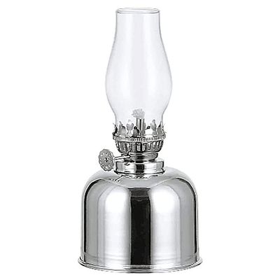 Kerosene Lamp, New Oil Lamp Lantern 7.5 Inch Metal Glass Oil Lamps Indoors Outdoor Retro Kerosene Lamp for Bedroom Learning Restaurant of Windproof Desktop Butter Lamp