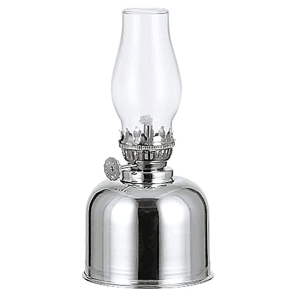 Kerosene Lamp, New Oil Lamp Lantern 7.5 Inch Metal Glass Oil Lamps Indoors Outdoor Retro Kerosene Lamp for Bedroom Learning Restaurant of Windproof Desktop Butter Lamp