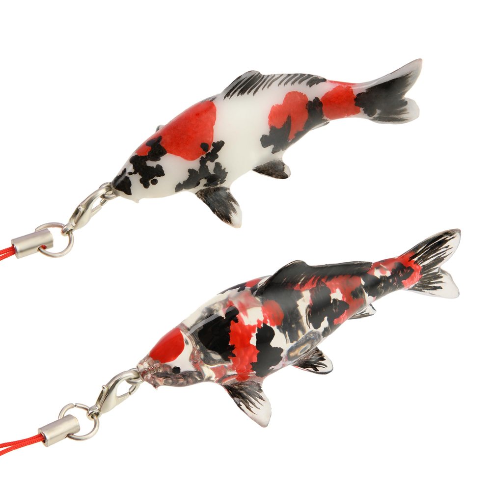 3D Handmade Koi Fish Kumquat Ornament Lunar New Year Prosperity TET Dcor & Accessory (2.36 INCHES, 1 Unit-Premium Quality, Asagi Edition)