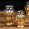 Kerosene Lamp, Lotus Exquisite Oil Lamp Environmental Friendly Kerosene Lamp Alloy Free Everlasting Oil Lamp Ghee Home Glass Windproof Desk Lamp for Study Office Bedroom view 2