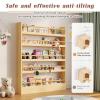 YKLYTBD Behind The Door Bookshelf, Wooden Behind Door Bookshelf 6-Tier, Space-Saving Kids Bookcase Book Shelf Organizer Storage for Toys and Books view 4