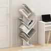 Furinno Tree Book Shelf, 9-Tier Bookshelf, Tree Bookcase for Room Decor, 8.4 x 15.7 x 50.9, for Living Room, Bedroom, Home Office, Plain White view 2
