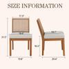 Andeworld Farmhouse Natural Rattan Dining Chairs Set of 4, Upholstered Mid Century Modern Kitchen Dining Room Side Chairs, Armless Faux Leather Kitchen Chairs with Wood Frame, Beige view 2