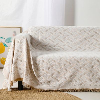 5JJJLOOOPP Sofa Cover, Multi-Purpose Cover, Color 6, 2-Seater, Style, with Fringe, Plain, Table Cover, 130 * 180, White, Stain-Resistant, Double-Sided, Washable (Color 14, 90 * 150)