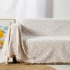 5JJJLOOOPP Sofa Cover, Multi-Purpose Cover, Color 6, 2-Seater, Style, with Fringe, Plain, Table Cover, 130 * 180, White, Stain-Resistant, Double-Sided, Washable (Color 14, 90 * 150) view 1