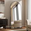 VooBang 24 x 65 inch Arched Full Length Mirror, Black Arch Floor Mirror Full Length with Stand, Full Body Standing Mirror for Living Room, Bedroom, Hanging or Leaning Against The Wall view 1