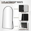 VooBang 24 x 65 inch Arched Full Length Mirror, Black Arch Floor Mirror Full Length with Stand, Full Body Standing Mirror for Living Room, Bedroom, Hanging or Leaning Against The Wall view 4