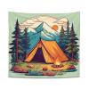 Maiyoinou Forest Mountain Picnic Tapestry Wall Hanging Durable Easy to Clean Abstract Wall Tapestry Skin Friendly Wall Carpet Scenic Landscape Blanket for Living Room Dorm 90.5"70.8" view 1
