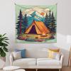 Maiyoinou Forest Mountain Picnic Tapestry Wall Hanging Durable Easy to Clean Abstract Wall Tapestry Skin Friendly Wall Carpet Scenic Landscape Blanket for Living Room Dorm 90.5"70.8" view 2