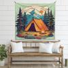 Maiyoinou Forest Mountain Picnic Tapestry Wall Hanging Durable Easy to Clean Abstract Wall Tapestry Skin Friendly Wall Carpet Scenic Landscape Blanket for Living Room Dorm 90.5"70.8" view 3