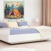 Maiyoinou Forest Mountain Picnic Tapestry Wall Hanging Durable Easy to Clean Abstract Wall Tapestry Skin Friendly Wall Carpet Scenic Landscape Blanket for Living Room Dorm 90.5"70.8" view 4