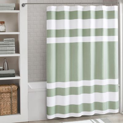 Madison Park Shower Curtain Spa Waffle Weave Extra Long Shower Curtain for Bathroom 3M Scotchgard Moisture Management, Spa Quality Modern Shower Curtains for Bathroom, Extra Long 72"x84" Sage Green