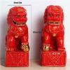 Chinese Foo Dogs Statues Pair,Beijing Lions Statue Feng Shui Fu Dogs Home Office Table Decor Ceramic Ornaments Housewarming Sculpture view 2