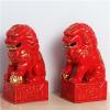 Chinese Foo Dogs Statues Pair,Beijing Lions Statue Feng Shui Fu Dogs Home Office Table Decor Ceramic Ornaments Housewarming Sculpture view 3