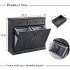 IFGET Double Tilt Out Trash Cabinet, 20 Gallon Farmhouse Laundry Hamper Cabinet with 2 Drawers, Hidden Wooden Trash Can Cabinets with Storage Basket for Kitchen, Living Room (Dark Grey) view 2