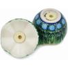 Polmedia Polish Pottery Salt and Pepper Set UNIKAT - Green Prairie Pattern Handmade in Boleslawiec Poland by Ceramika Artystyczna + Certificate of Authenticity view 4