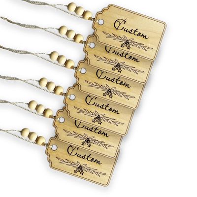 EdenBEbows Custom Personalized Wooden Christmas Stocking Name Tag - Made in USA (6 Pack)