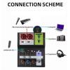 SPYMINNPOO Mixer Sound Board Console, Professional 2 Channel Desk System Interface Recording Sound Mixer with USB, XLR, Phantom Power for PC Live Broadcasting, Karaoke view 3