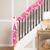 Northlight Pre-Lit Artificial Flocked Pine Christmas Garland - 9' - Pink - Clear Lights view 2