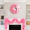Northlight Pre-Lit Artificial Flocked Pine Christmas Garland - 9' - Pink - Clear Lights view 3