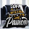 Coffee with A New Passion Throw Blanket for Couch Bed Sofa Blankets Warm Soft Cozy Flannel Blanket 50"x40" view 4