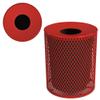 Leisure Craft 32 Gallon Outdoor Trash Can Receptacle - Commercial Large Heavy Duty Outside Trash Bin with Liner, Expanded Metal, Durable Thermoplastic Coating, Park Garbage Can Made in USA - Red view 1