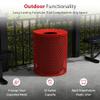 Leisure Craft 32 Gallon Outdoor Trash Can Receptacle - Commercial Large Heavy Duty Outside Trash Bin with Liner, Expanded Metal, Durable Thermoplastic Coating, Park Garbage Can Made in USA - Red view 3