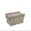 Hudson Exchange 19.6 x 11.6 x 7.3 (3.7 Gallon, 5 Pack) Storage Tote Distribution Container with Hinged Attached Lid, Gray/Brown view 3