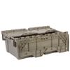 Hudson Exchange 19.6 x 11.6 x 7.3 (3.7 Gallon, 5 Pack) Storage Tote Distribution Container with Hinged Attached Lid, Gray/Brown view 4