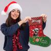 JaeTou Australian Shepherd Dog in Santa Hat Decor Christmas Stocking Christmas Joy Red and Green Custom Hanging Stockings for Home Party Decor 14.4" view 3