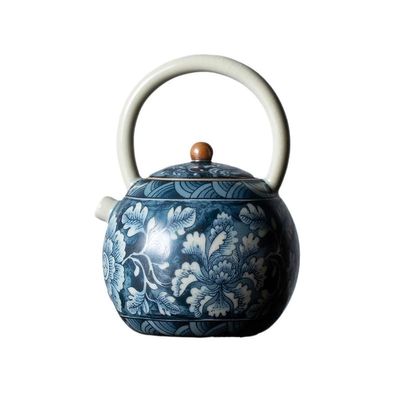 BABETRUE Teapot Household Ceramic Kung Fu Tea Set Chinese Teapot Restaurant Kettle Suitable for Coffee Shops, Home Use Tea Pots