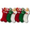 Bianspz Personalized Dog Christmas Stockings 6 Pack, Custom Name Knitted Christmas Stockings, 16.9 Large Xmas Stocking for Dogs Cats Pets, Bone Shape Fireplace Hanging Holiday Xmas Party Decoration view 1