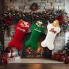 Bianspz Personalized Dog Christmas Stockings 6 Pack, Custom Name Knitted Christmas Stockings, 16.9 Large Xmas Stocking for Dogs Cats Pets, Bone Shape Fireplace Hanging Holiday Xmas Party Decoration view 2