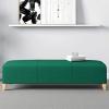 JOMRTS Cotton Linen Rectangle Bench,Sturdy Space Saving Entryway Bench with Padded Seat,End of Bed Bench Modern Accent Foot Stool (Green 35x16x16inch) view 1