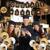 2025 Graduation Decorations, Black Class of 2025 Banner Hanging Swirl, Balloons and Honeycomb for Congrats Grad Party Decorations view 2